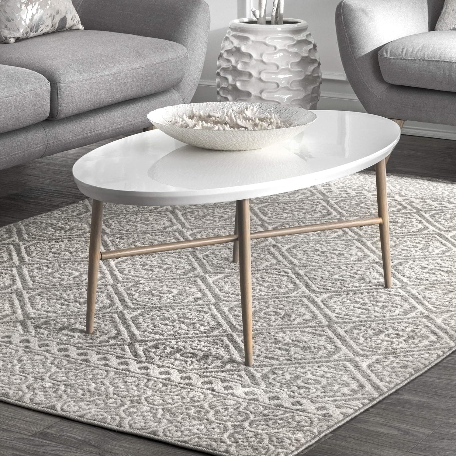 nuLOOM Floral Jeanette Accent Rug, 2' x 3', Grey