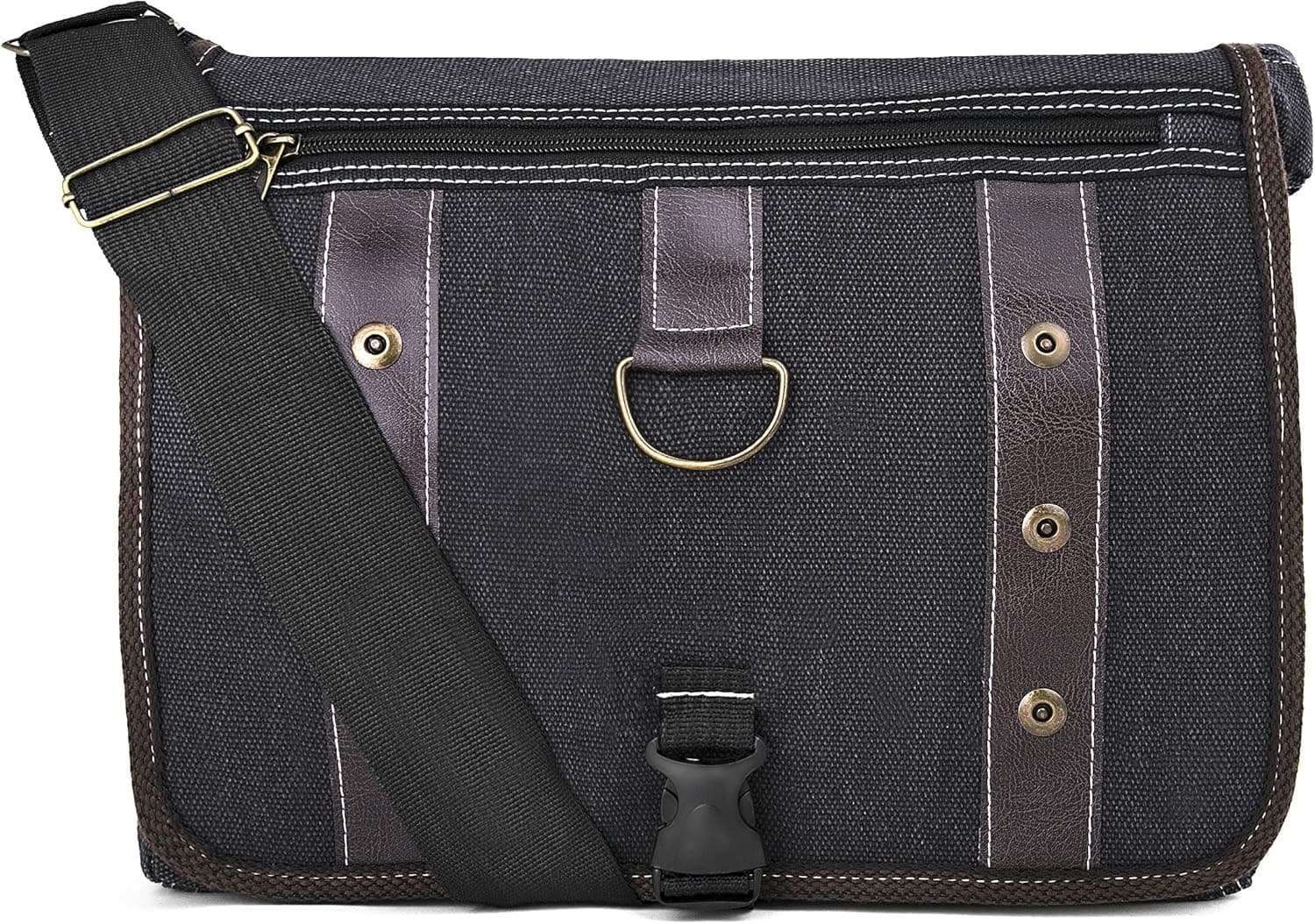 ZIRAKI (TM Classic Canvas Army Messenger Heavy Weight Shoulder Bag -Fits Laptops up to 15"