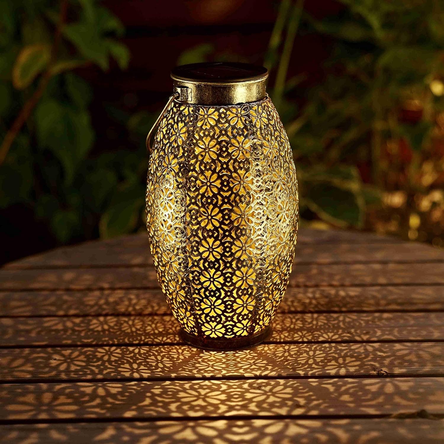 EXCMARK 2 Pack Solar Lanterns Outdoor Hanging Solar Lights Decorative, Outdoor Decorations for Patio Garden Yard Porch and Tabletop. (Silver)