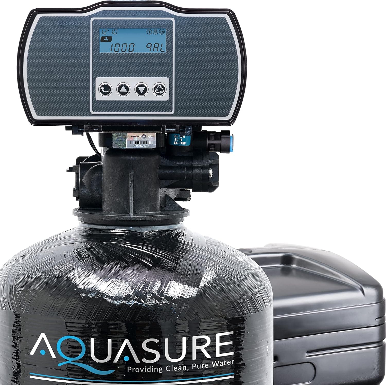Aquasure Harmony Series 64,000 Grains Whole House Water Softener with High Performance Automatic Digital Metered Control Head | Reduces Hardness & Minerals | Improve Water Quality | for 4+ Bathrooms