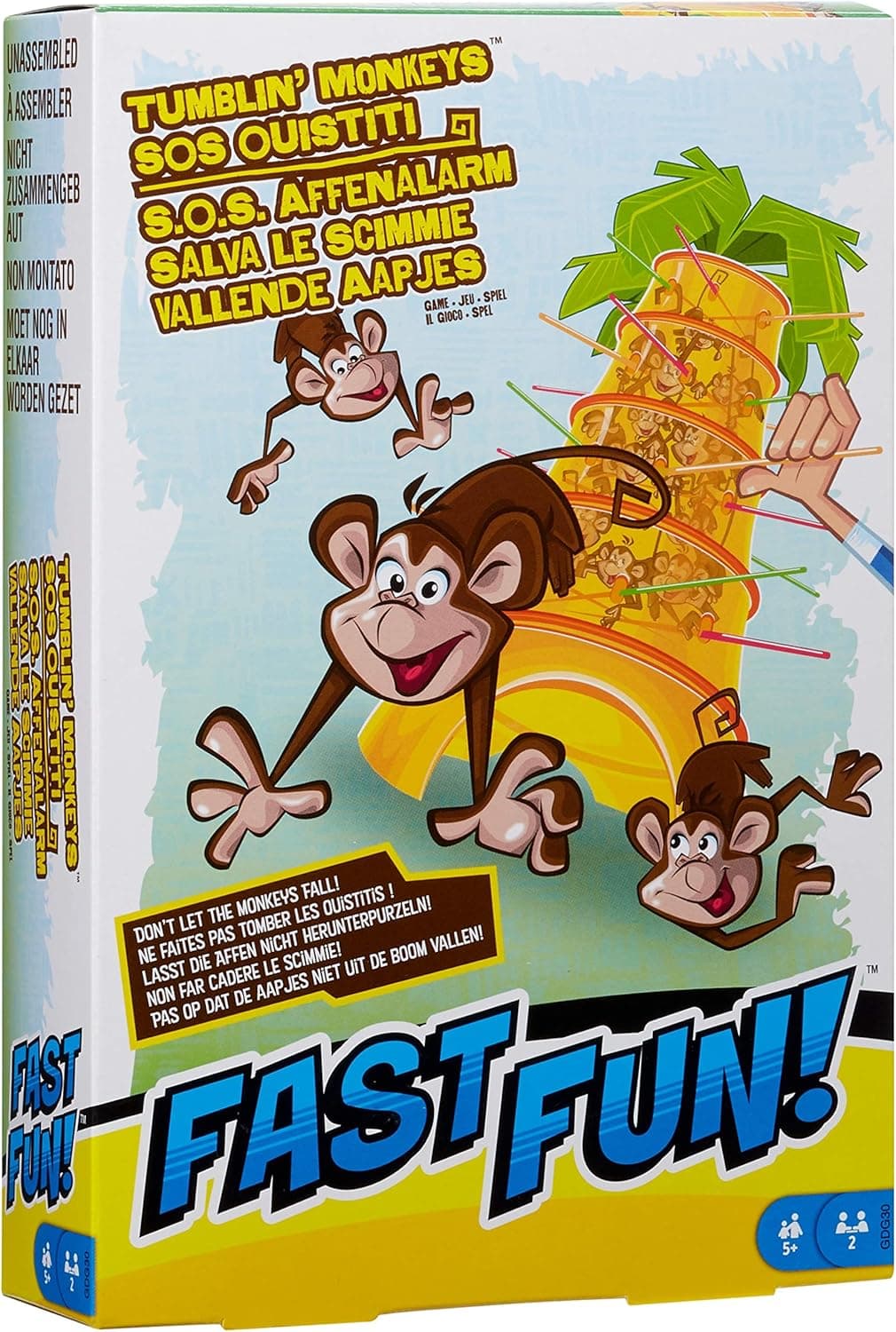 Mattel Games GDG30 Tumblin' Monkeys Fast Fun Kids Game, Multicolour
