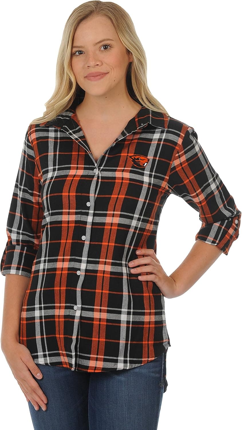 NCAA Women's Boyfriend Plaid Flannel Shirt