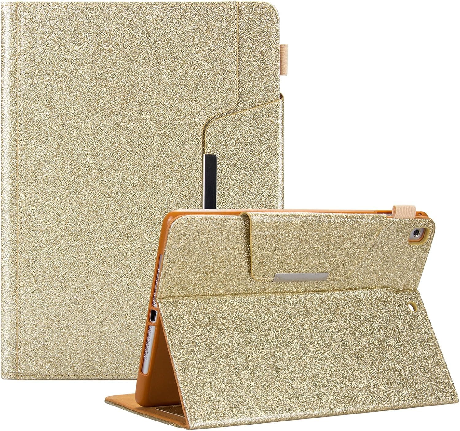 iPad 9.7 2018 2017/iPad Air 2/iPad Air Case, Dteck Multiple Viewing Angles Stand Folio Smart Case Cover with Auto Wake/Sleep Feature Protective Case for Apple iPad 6th/5th Gen, iPad Air 1/2,Gold