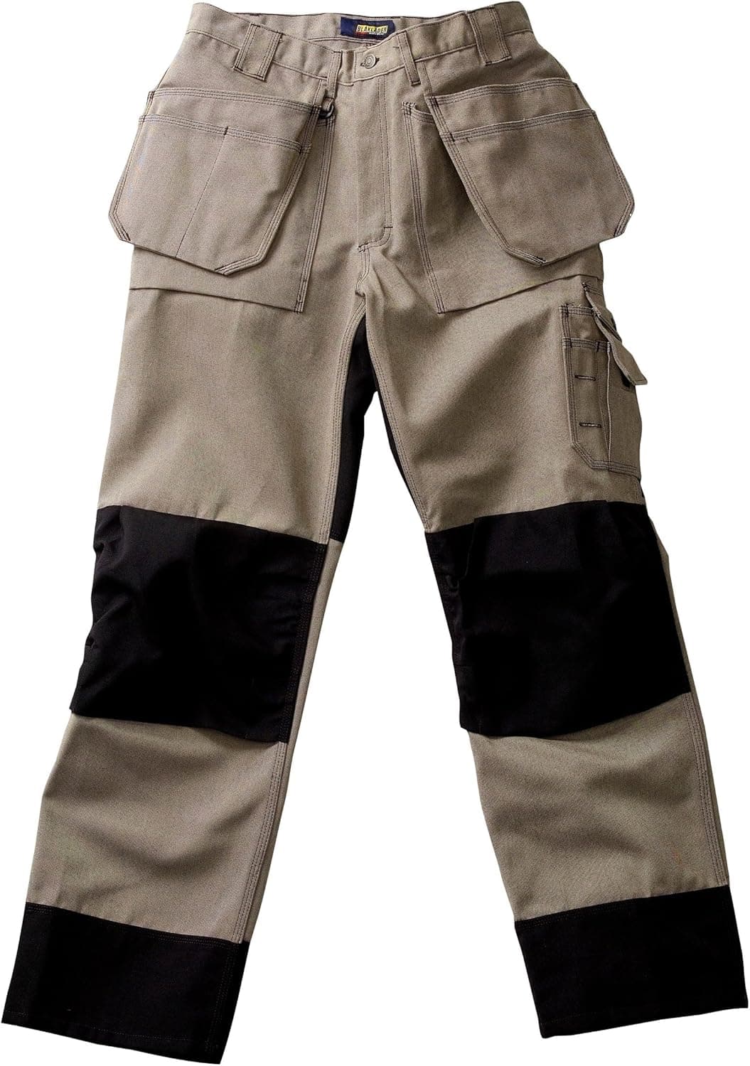 Blaklader Workwear Heavy Worker Pant with Utility Pockets, 38-Inch Waist, 30-Inch Length, 12-Ounce Poly-Cotton Khaki/Black