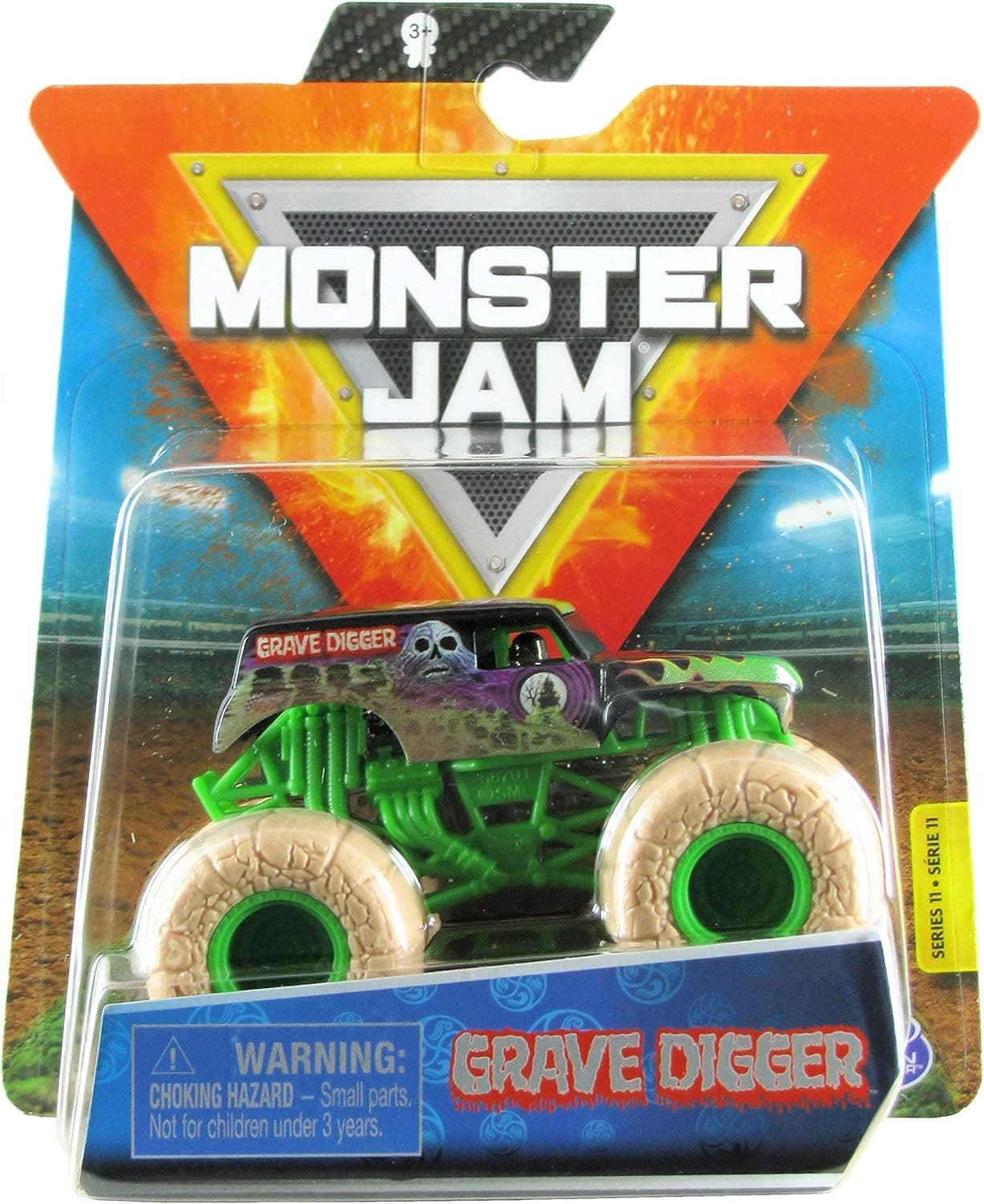 Monster Jam 2020 Spin Master 1:64 Diecast Monster Truck with Wristband: Elementals Grave Digger