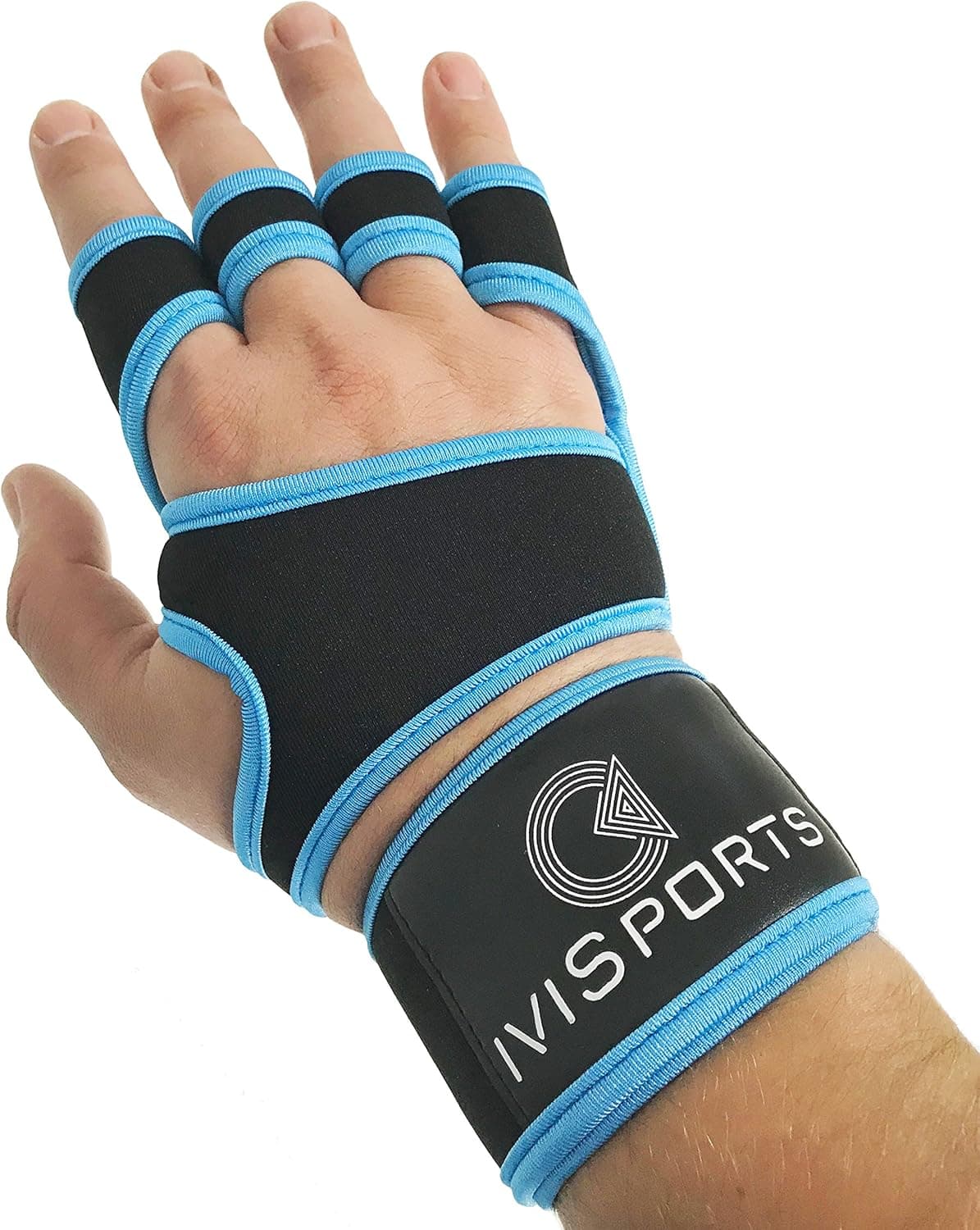 IVISPORTS Cross Training Gloves with Wrist Support for Fitness, Workout, Weightlifting with Non-Slip Silicone Padding Suits Both Men & Women (Blue, X-Large)