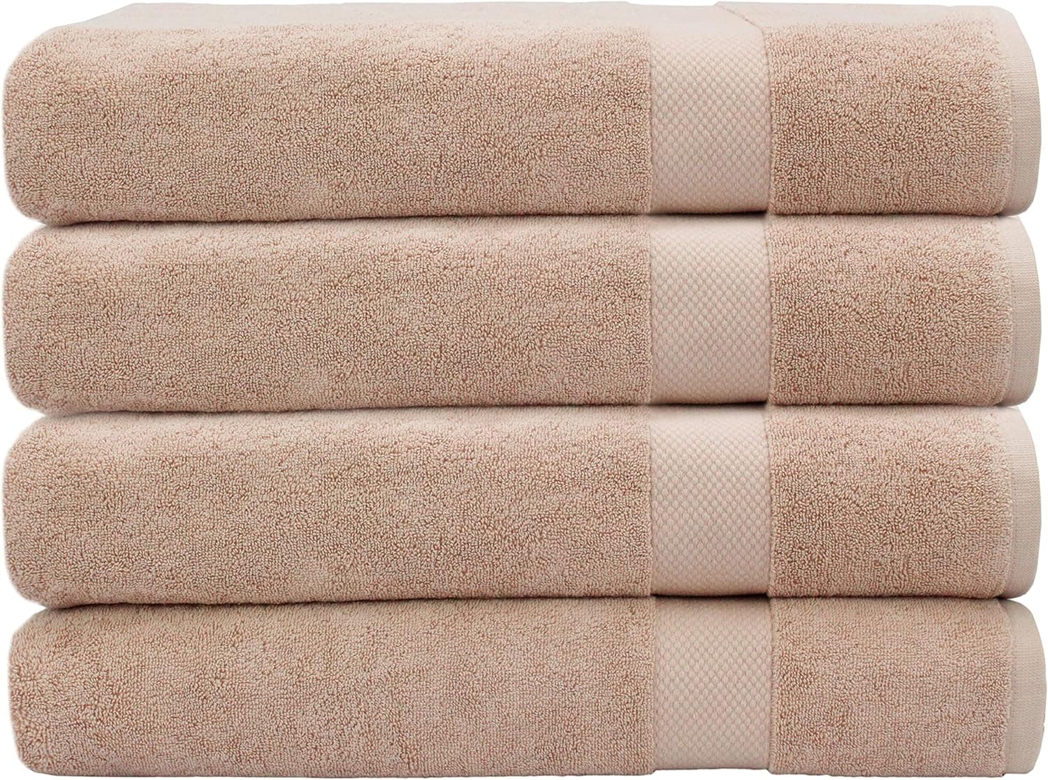 COTTON CRAFT Hotel Spa Luxury Bath Towel - 4 Pack - Oversized Extra Large 30 x 58 - Heavyweight 700 GSM 2 Ply Ringspun Cotton - Soft Absorbent Everyday Use Home Bath Easy Care Towel Set - Linen