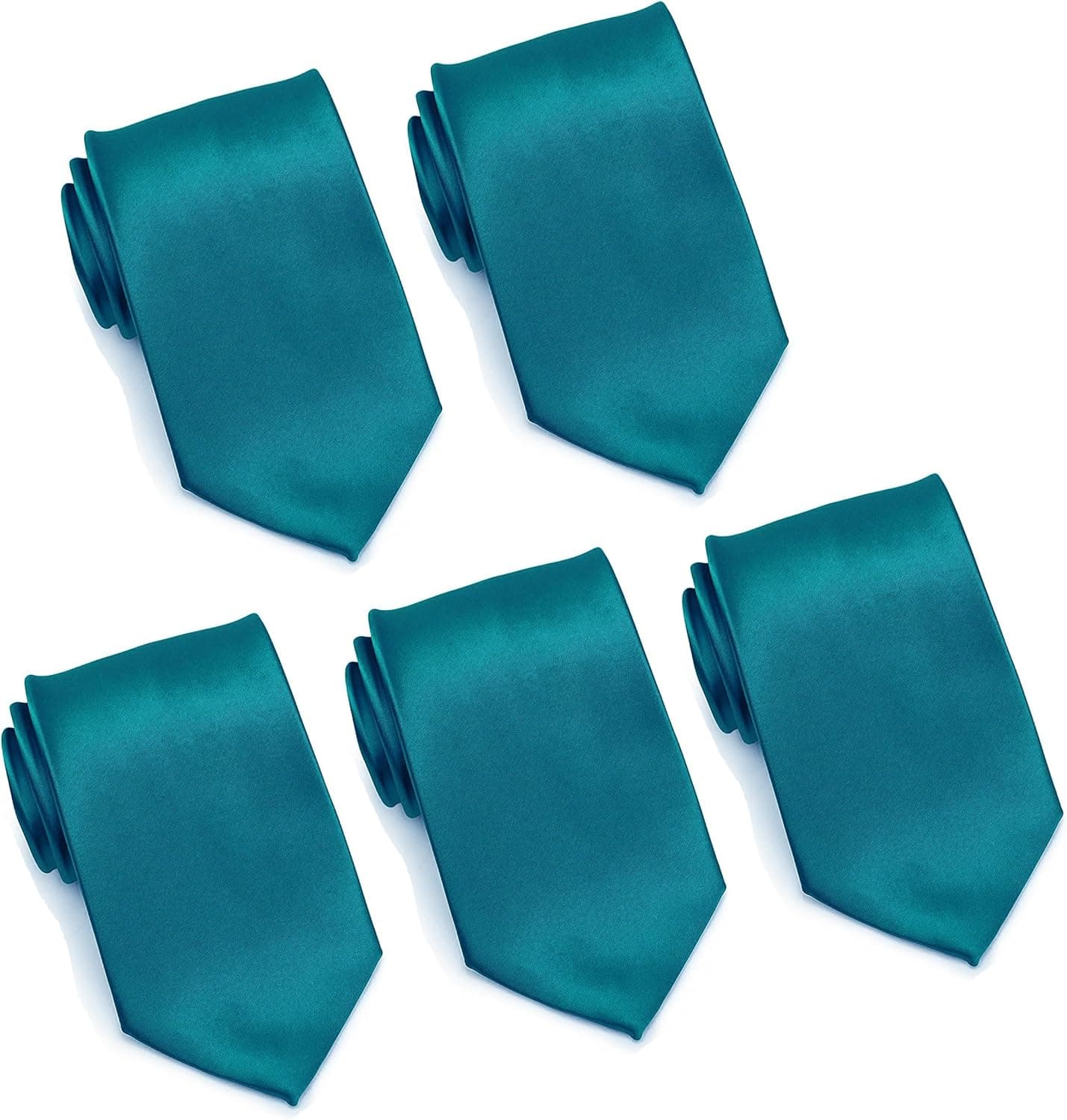 Mens Formal Tie Wholesale Lot of 5 Mens Solid Color Wedding Ties 3.5" Satin Finish