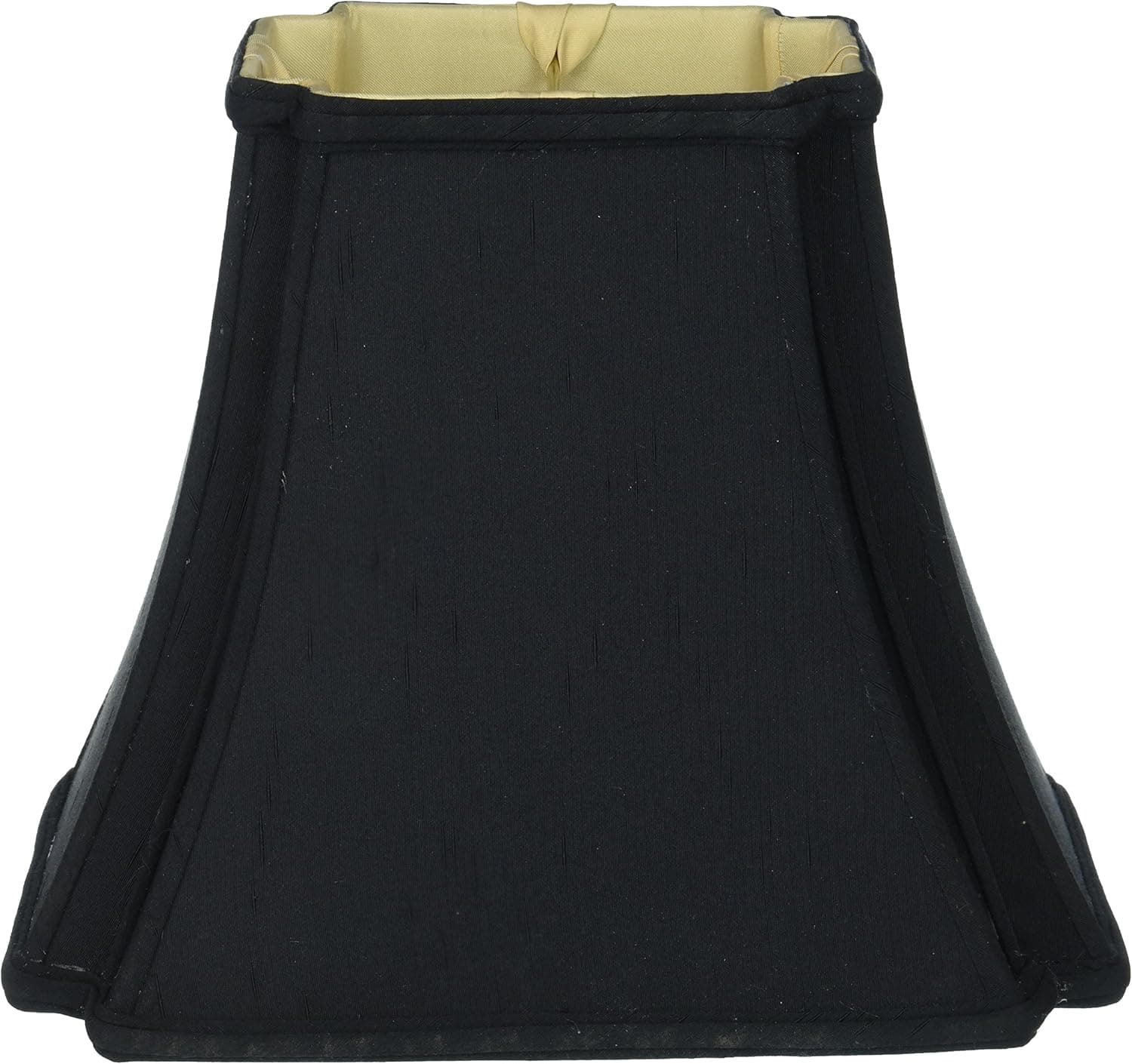 Royal Designs Rectangle Bell Inverted Corner Designer Lamp Shade, Black, (6.5 x 5) x (12 x 8) x 10