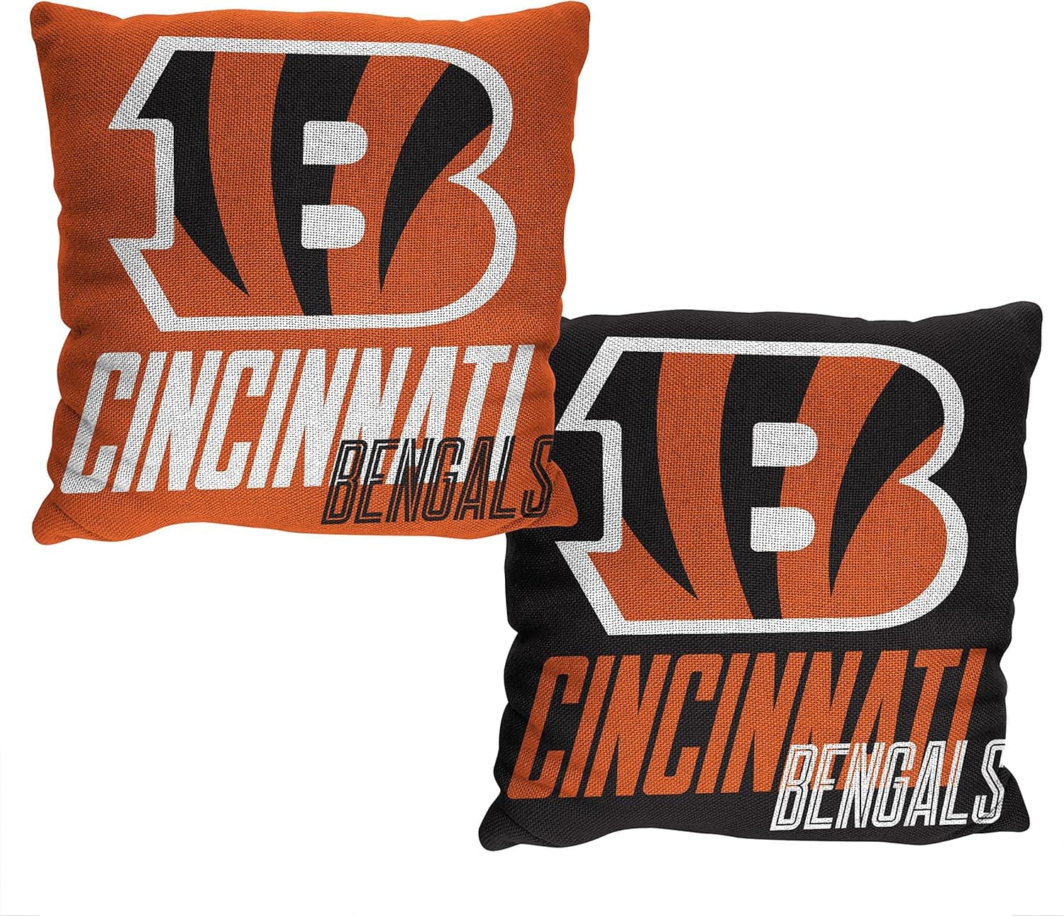 Northwest NFL Cincinnati Bengals Reverb 20 x 20 Double Sided Jacquard Accent Throw Pillow