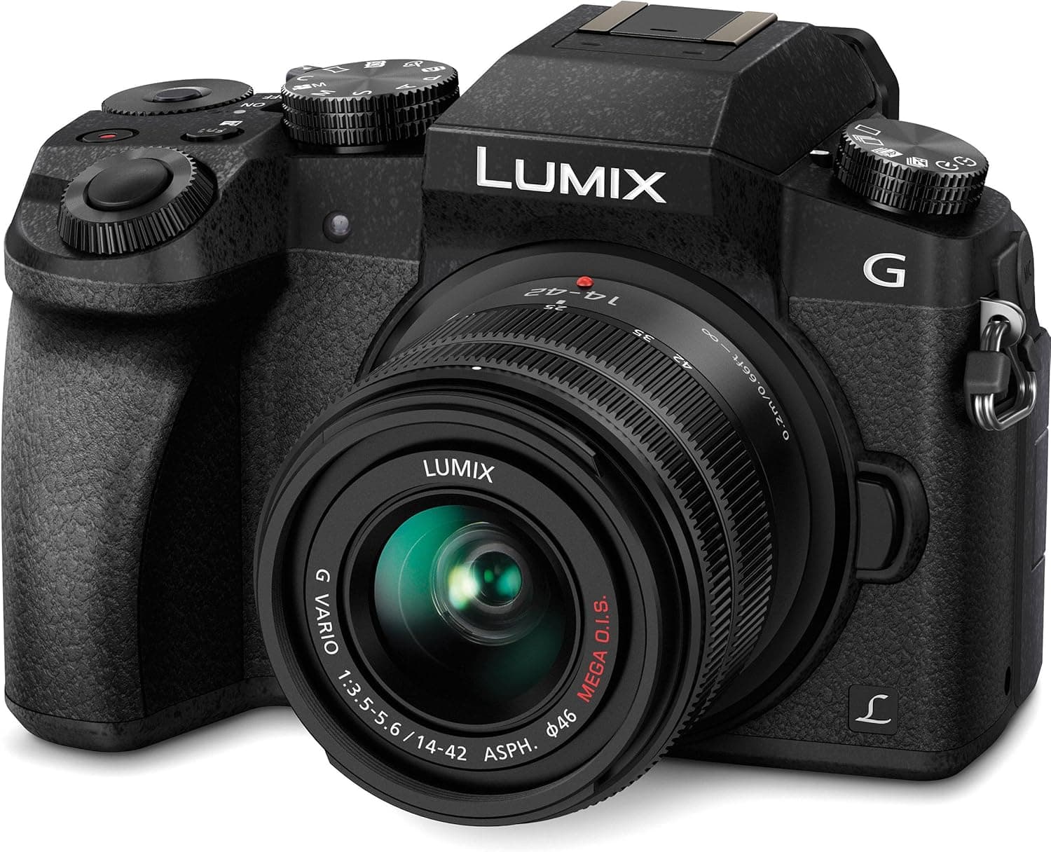 Panasonic LUMIX DMC-G7KK DSLM Mirrorless 4K Camera, 14-42 mm Lens Kit (Black) Bundle
