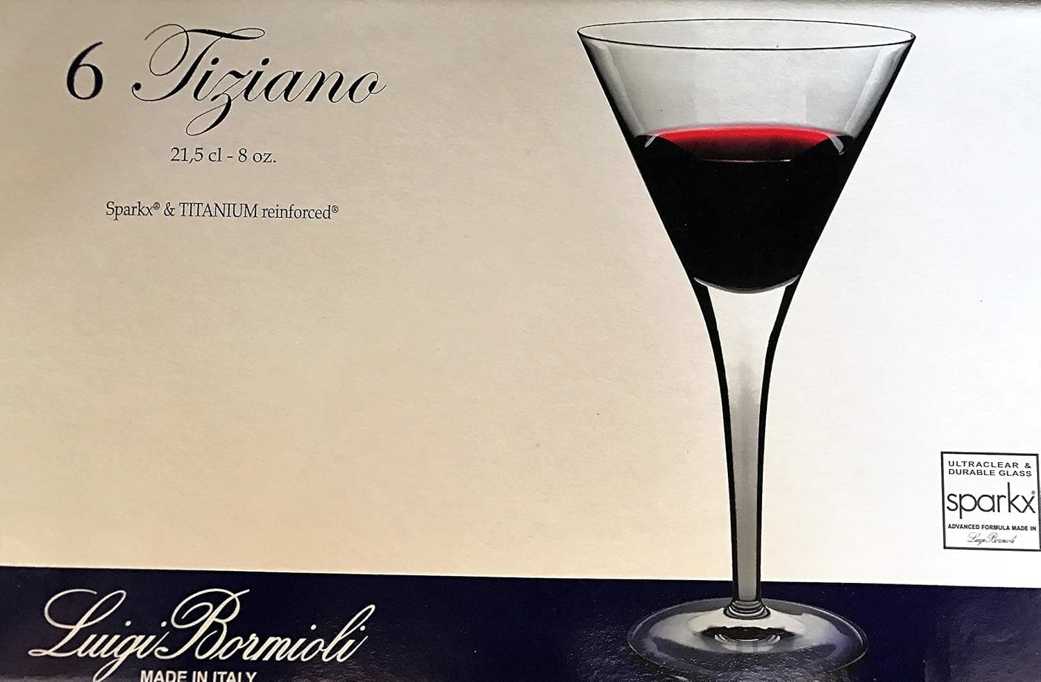 Tiziano Martini/Wine Glass, 8oz, Pack of 6, 7"X3 3/4"