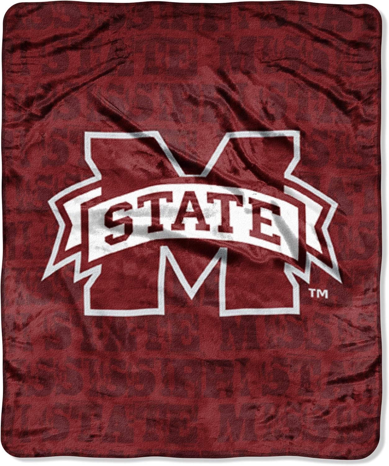 NCAA Mississippi State Bulldogs Micro Plush Raschel Throw Blanket, Grunge Design