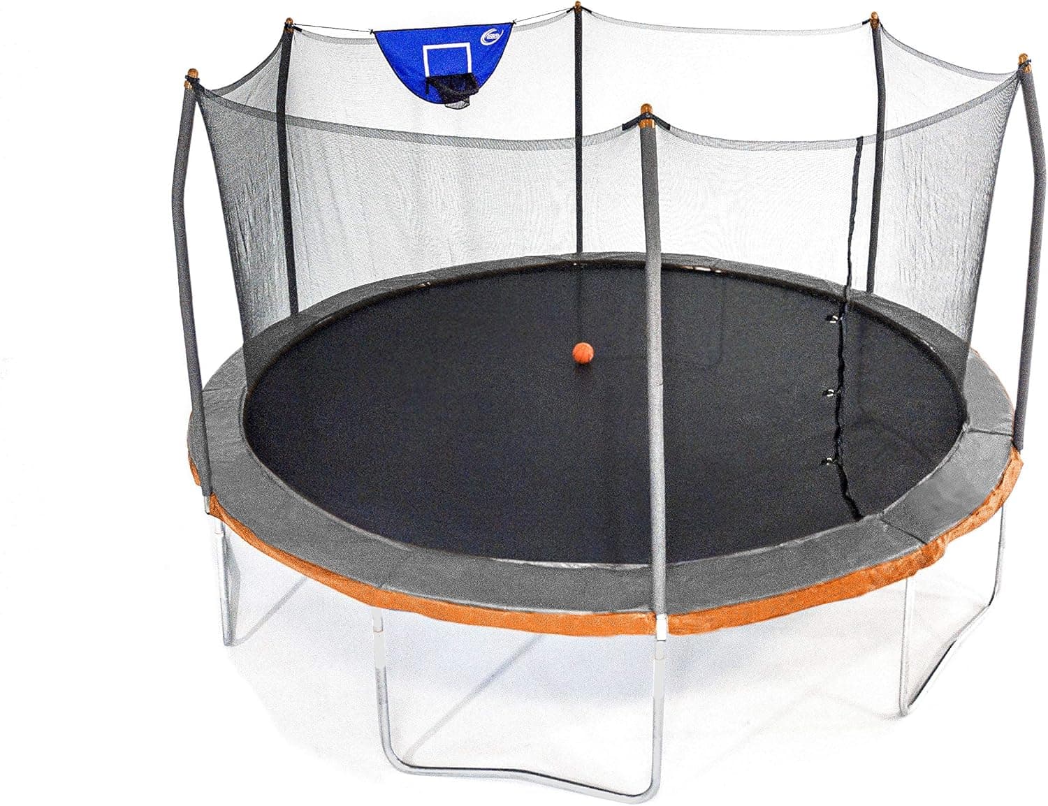 Skywalker Trampolines Jump N’ Dunk Trampoline with Enclosure Net (8FT, 12FT, 15FT) - Basketball Trampoline
