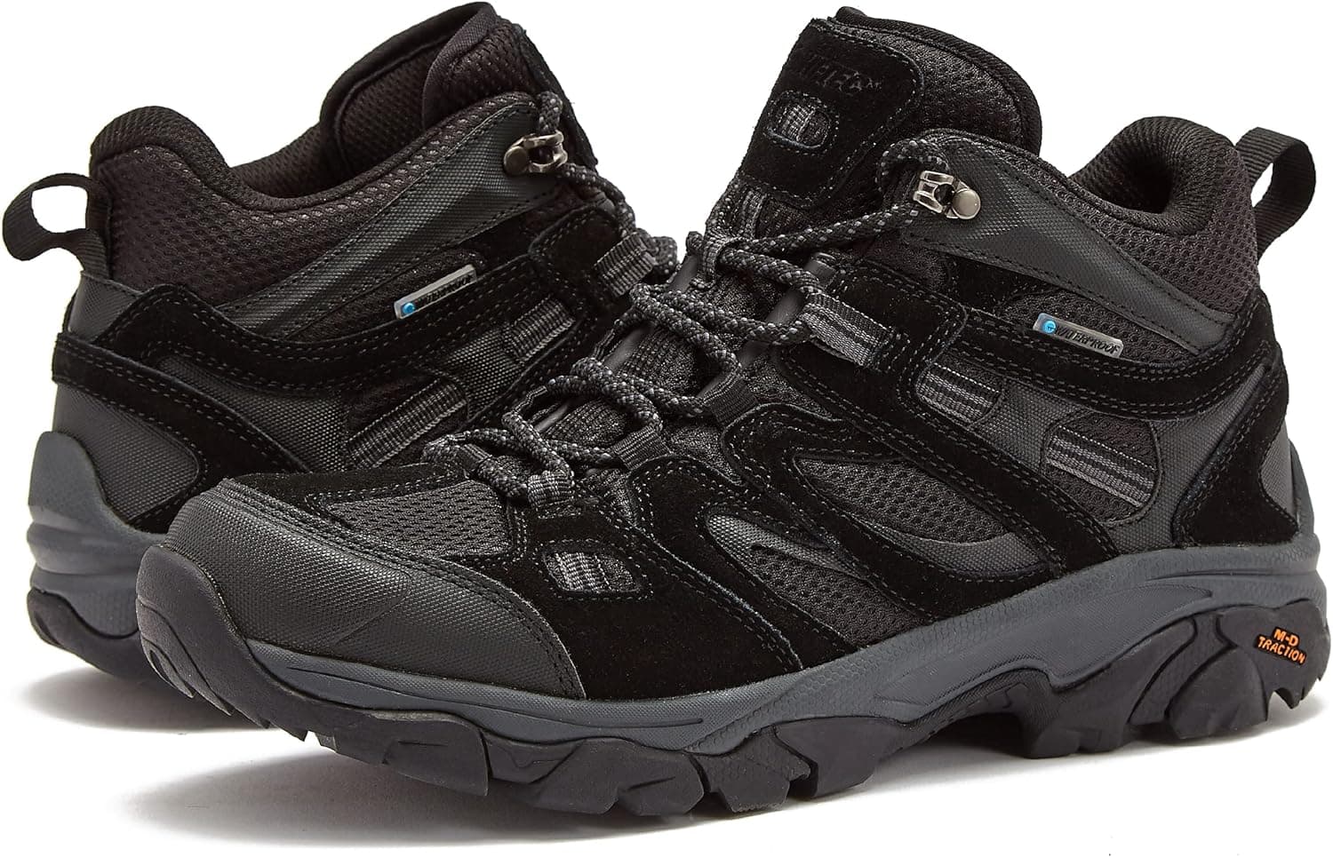HI-TEC Ravus WP Mid Waterproof Hiking Boots for Men, Lightweight Breathable Outdoor Trekking Shoes