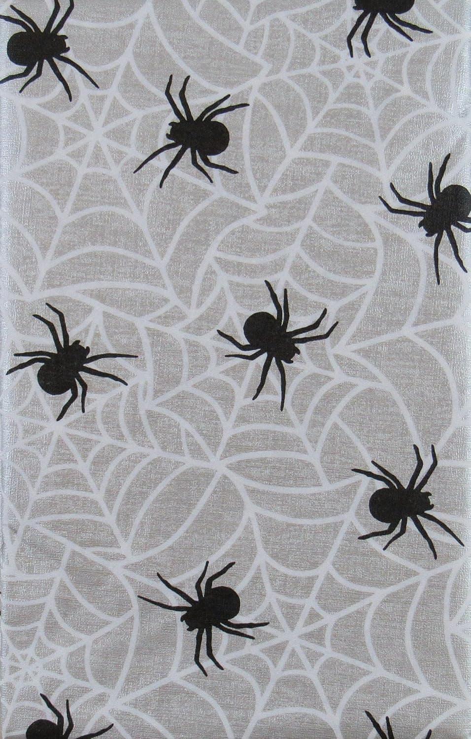 Mainstream International Halloween Spiders on Their Webs Vinyl Flannel Back Tablecloth (52" x 90" Rectangle)