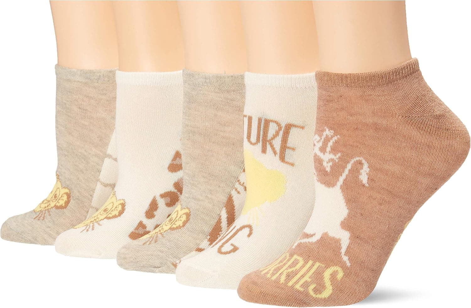 Disney Women's Lion King 5 Pack No Show Socks