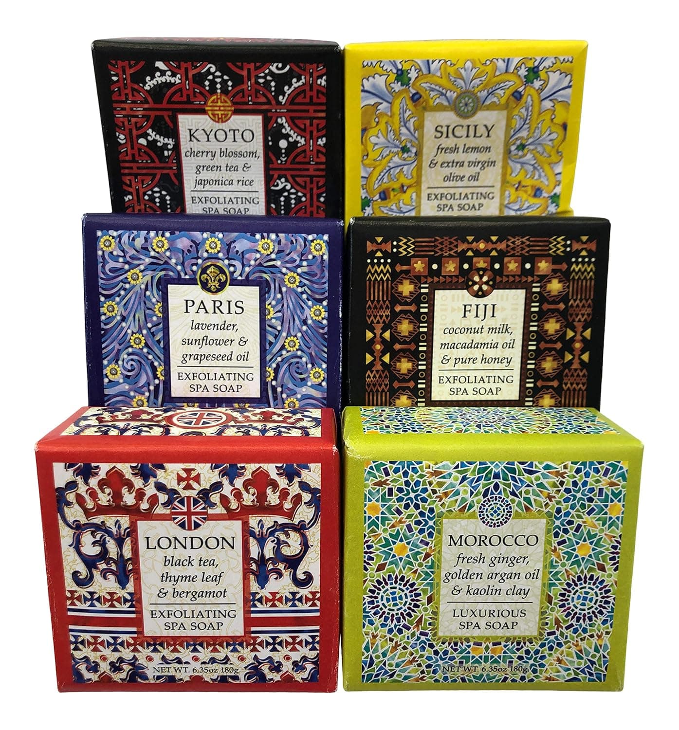 Greenwich Bay Trading Company Destination Spa Soaps 6 Piece Sampler