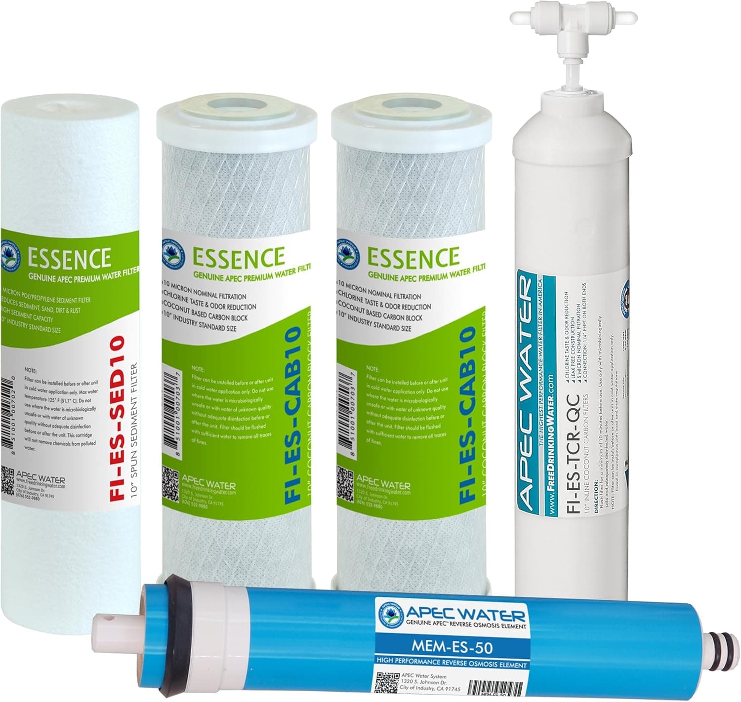 APEC Water Systems FILTER-MAX-ES50 50 GPD High Capacity Complete Replacement Filter Set & Water Systems SET 3 Pcs 3.5" O.D. Replacement O-Ring For Reverse Osmosis Water Filter Housings, Black