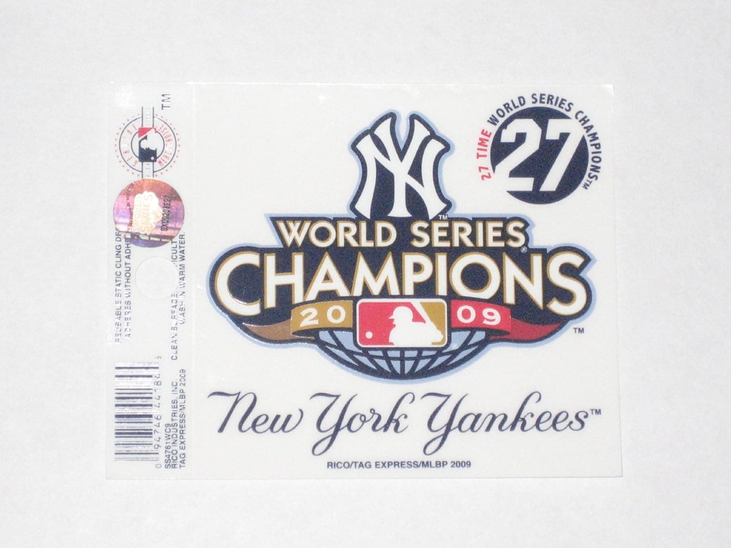 MLB New York Yankees 2009 World Series Champions Small Cling ()