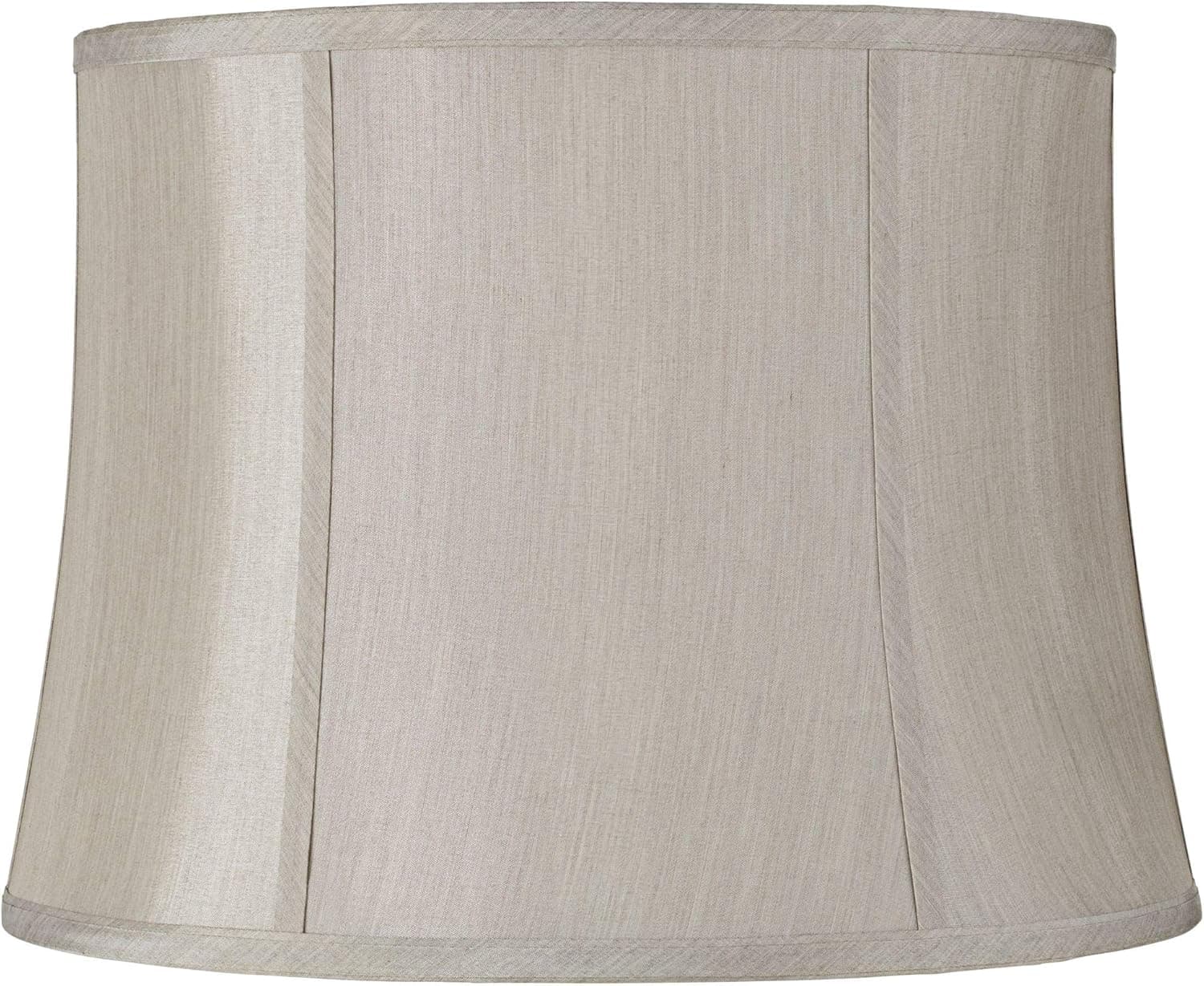 Medium Round Softback Gray Lamp Shade 14" Top x 16" Bottom x 12" High (Spider) Replacement with Harp and Finial - Springcrest