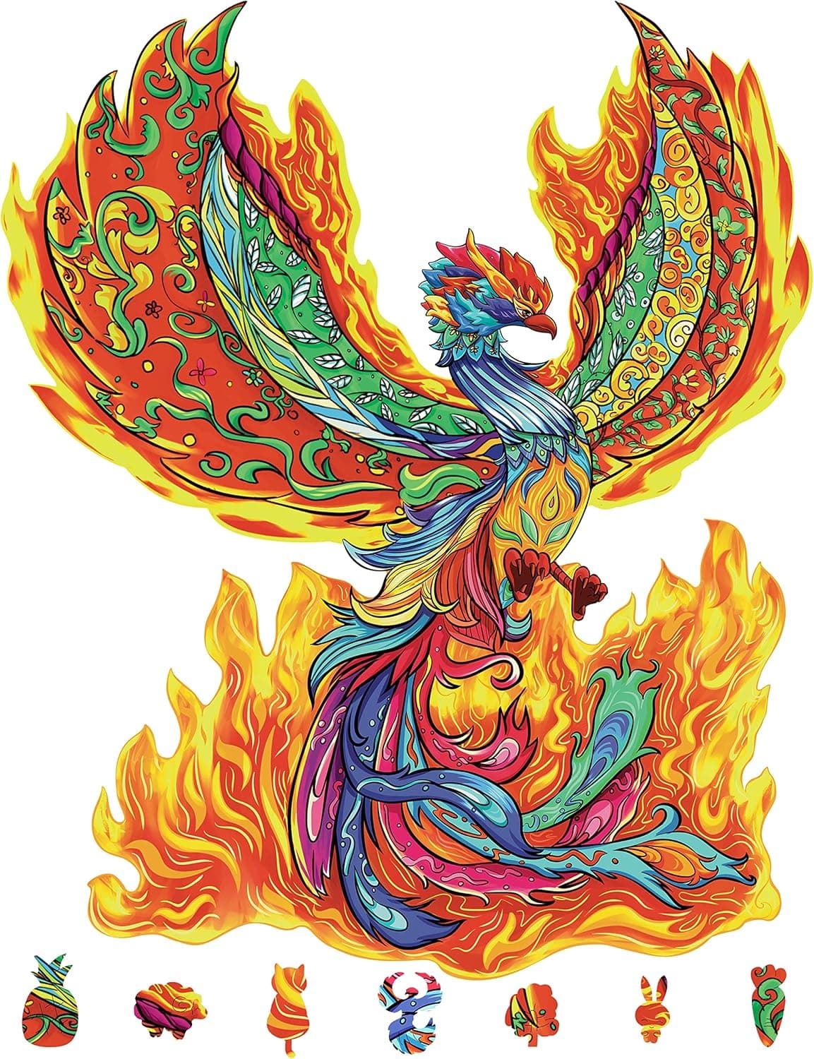 NATITI Wooden Puzzles for Adults, King Size Phoenix Puzzle, 14'' x 17'', 288 Pieces, Gift for Adults, Wood Puzzles Adult, Wood Cut Puzzles, Animal Shaped Puzzles