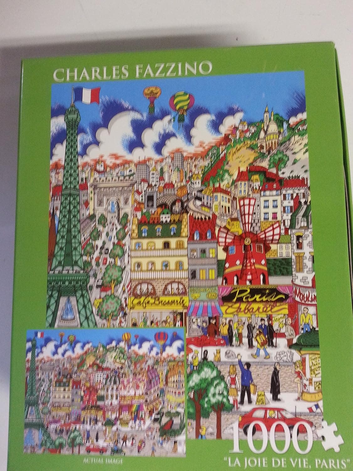 CHARLES FAZZINO Art "LA JOIE DE VIE, PARIS - Fall in Love… in Paris." 1000 Piece Jigsaw Puzzle