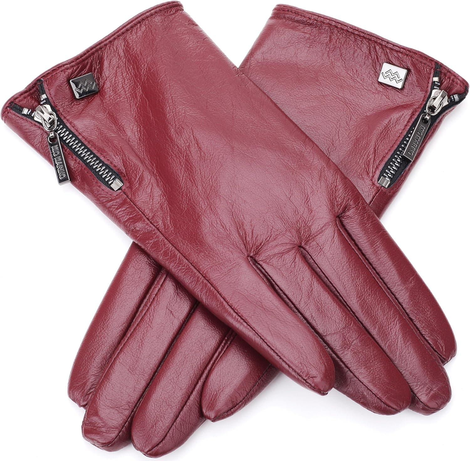 Marino Avenue Genuine Sheepskin Leather Gloves for Women, Cold Weather -Lined Gloves - Triple Buttoned-Waterproof