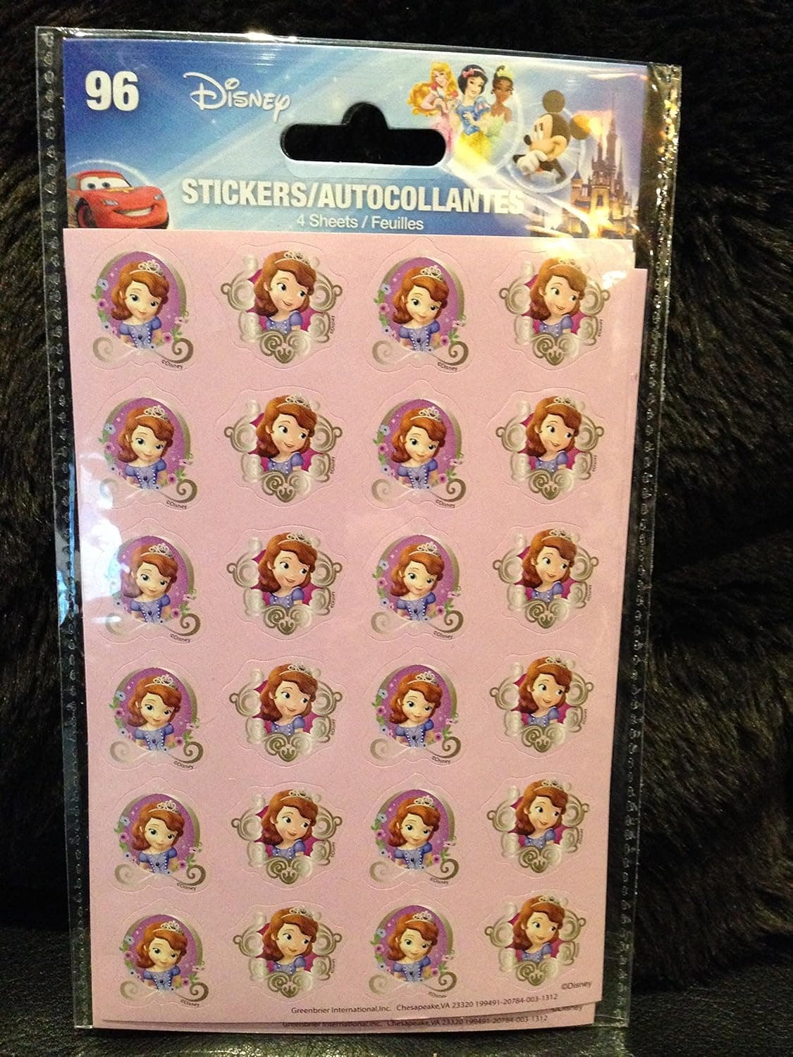 Sofia The First Princess Stickers 96 Stickers in Each Package