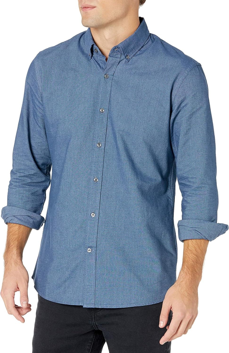 Goodthreads Men's Standard-Fit Long-Sleeve Oxford Shirt, Indigo, Small