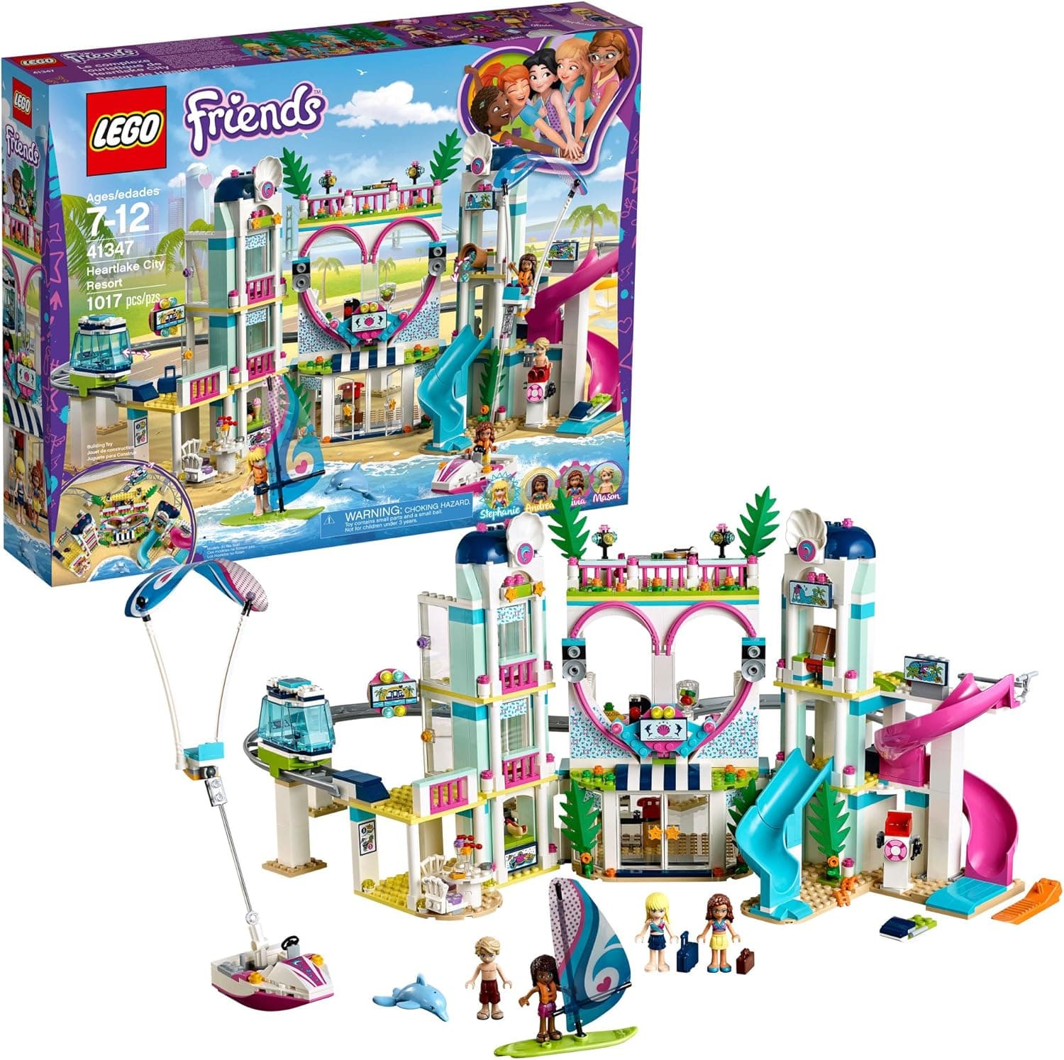 LEGO Friends Heartlake City Resort 41347 Top Hotel Building Blocks Kit for Kids Aged 7-12, Popular and Fun Toy Set for Girls (1017 Pieces) (Discontinued by Manufacturer)
