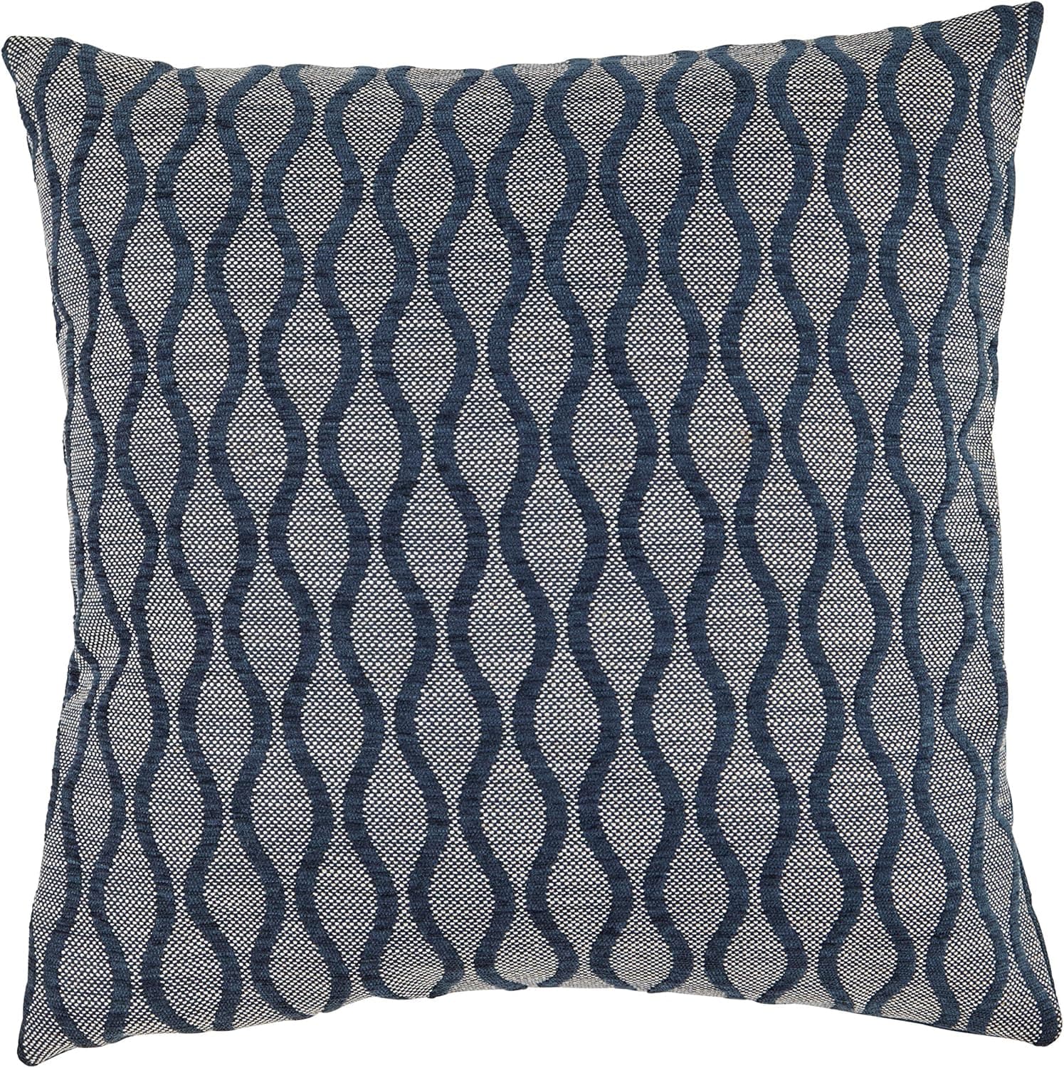 Amazon Brand – Rivet Mid-Century Wave Throw Pillow - 17 x 17 Inch, Indigo