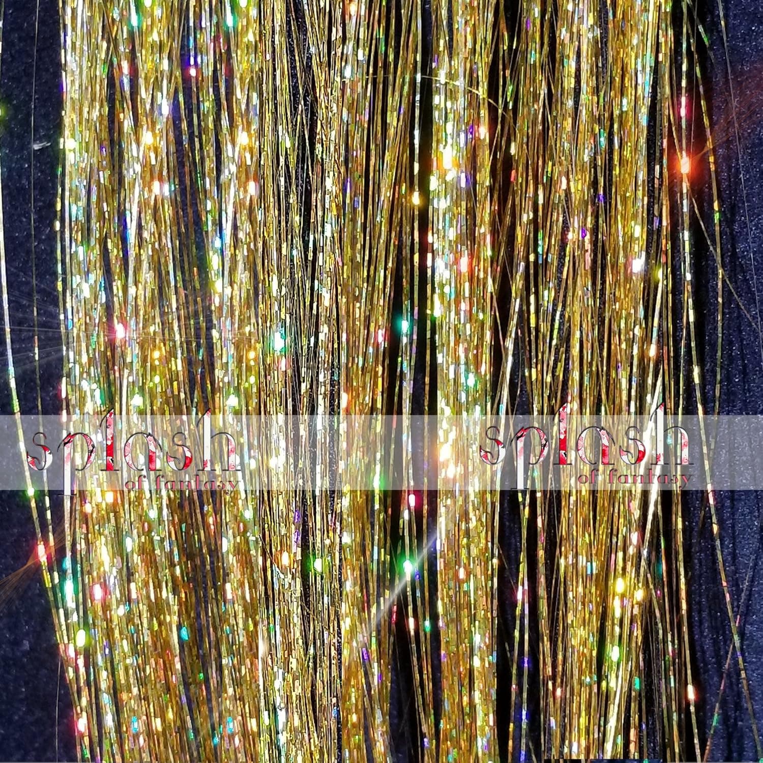20" Hair Tinsel 100 Strands - Sparkling Gold