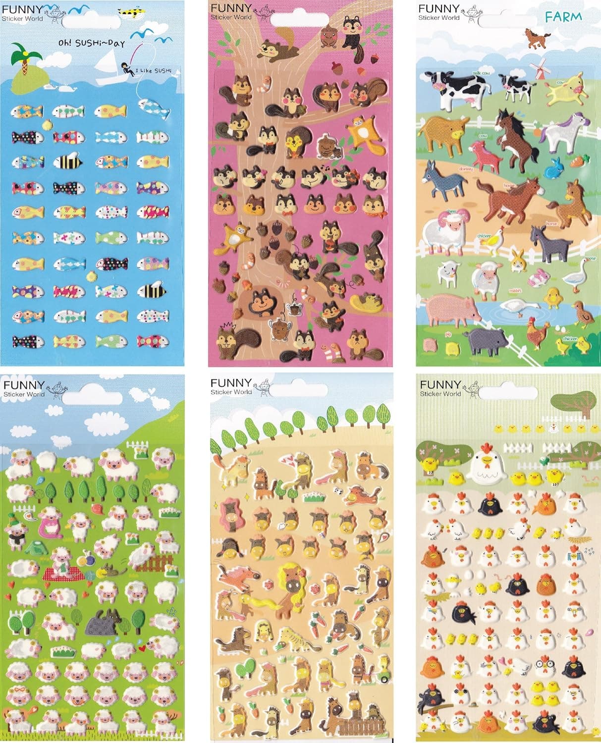 Sheep Puffy Stickers-12