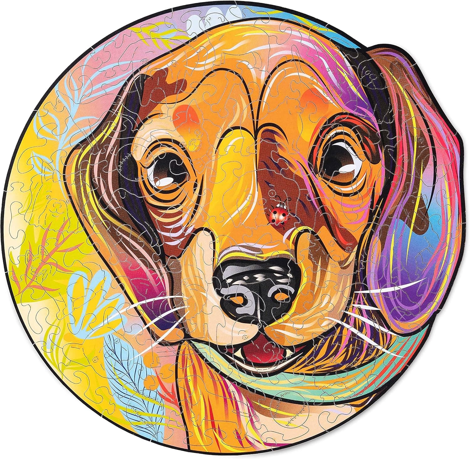 Wood Trick Puppy Charlie Wooden Jigsaw Puzzle for Adults and Kids - 9 x 9.5 in - Animal Unique Shaped Figured Jigsaw Puzzle Pieces - Premium Quality