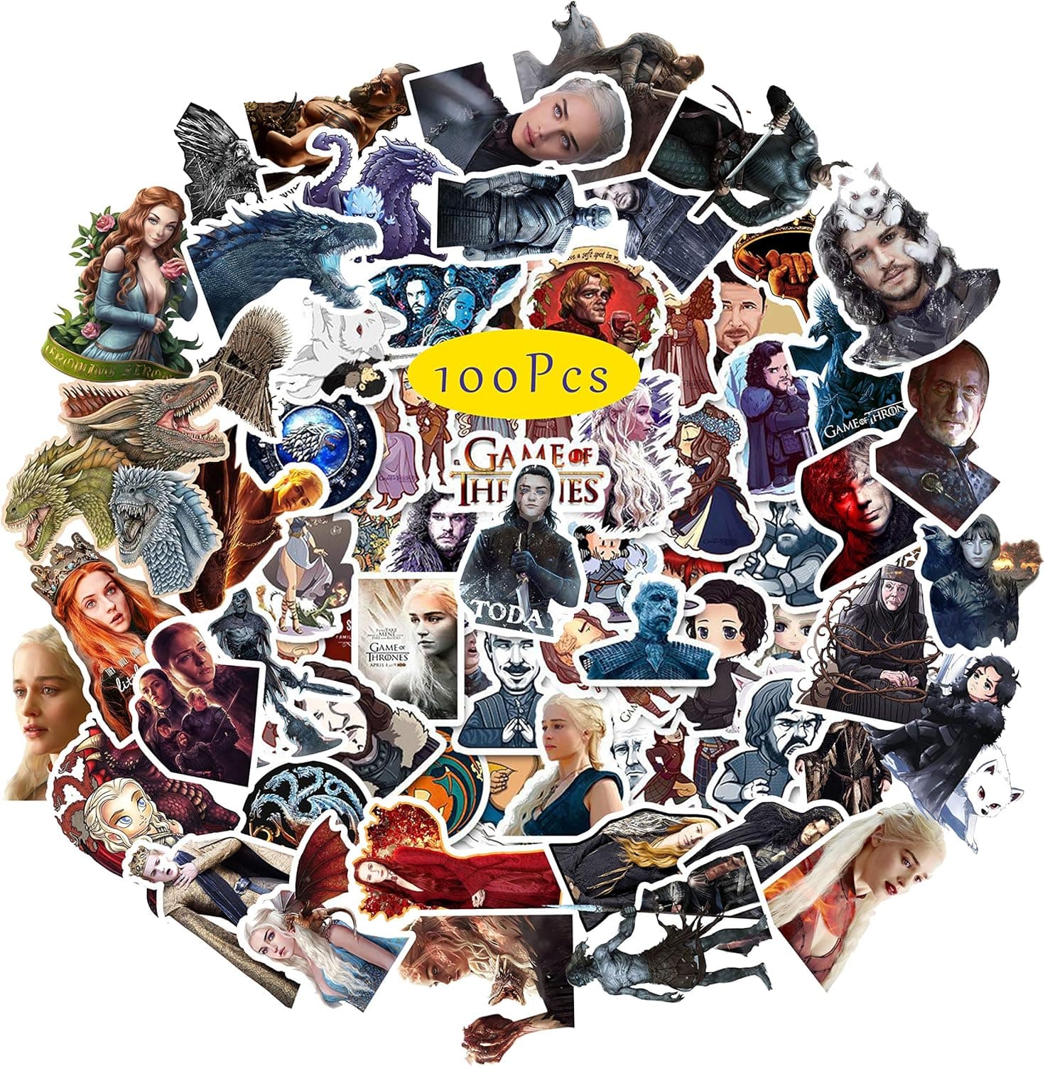 Kilmila A Song of Ice and Fire Stickers (100Pcs ) Gifts ASOIAF Merch Laptop Stickers for Water Bottles Laptops Sticker Computer Bicycles