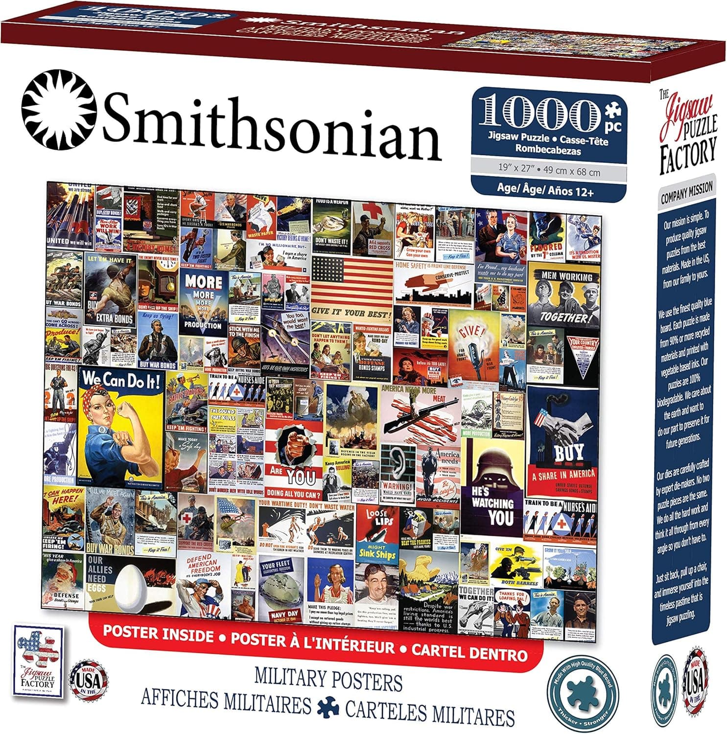 The Jigsaw Puzzle Factory Smithsonian-Military Posters Jigsaw Puzzle (1000 Piece), Full-Color