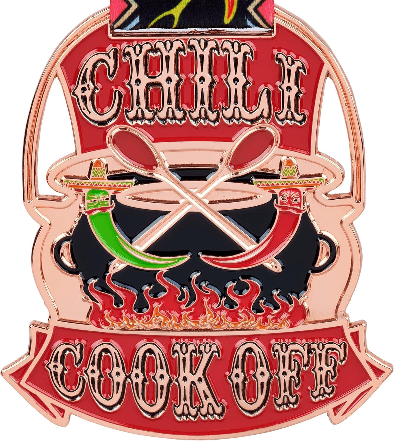 Chili Cook Off Premium Trophy Medals for Award Ceremony, Available 1st Place Gold, 2nd Place Silver, 3rd Place Bronze Positions - Sold Separately