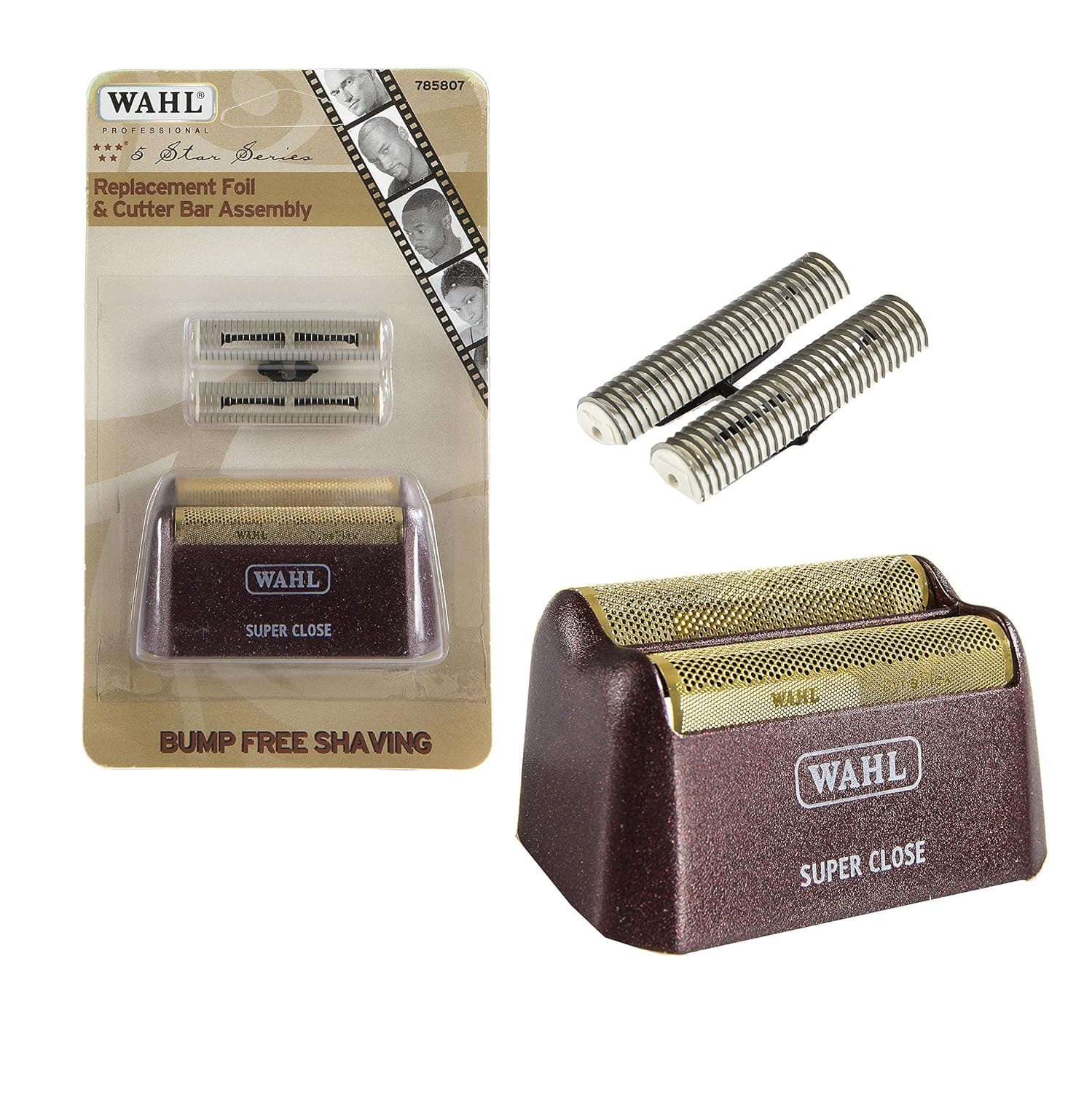 Wahl Professional 5 Star Series Shaver Shaper Replacement Super Close Gold Foil and Cutter Bar Assembly, Super Close Shaving for Professional Barbers and Stylists - Model 7031-100