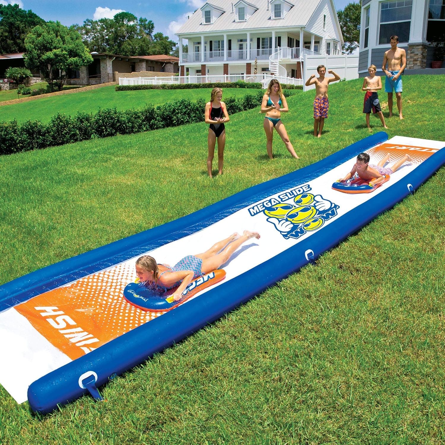 Wow Sports Mega Water Slide - Giant Backyard Slide with Sprinkler, Slip and Slide for Adults and Kids, Extra Long 25 ft x 6 ft