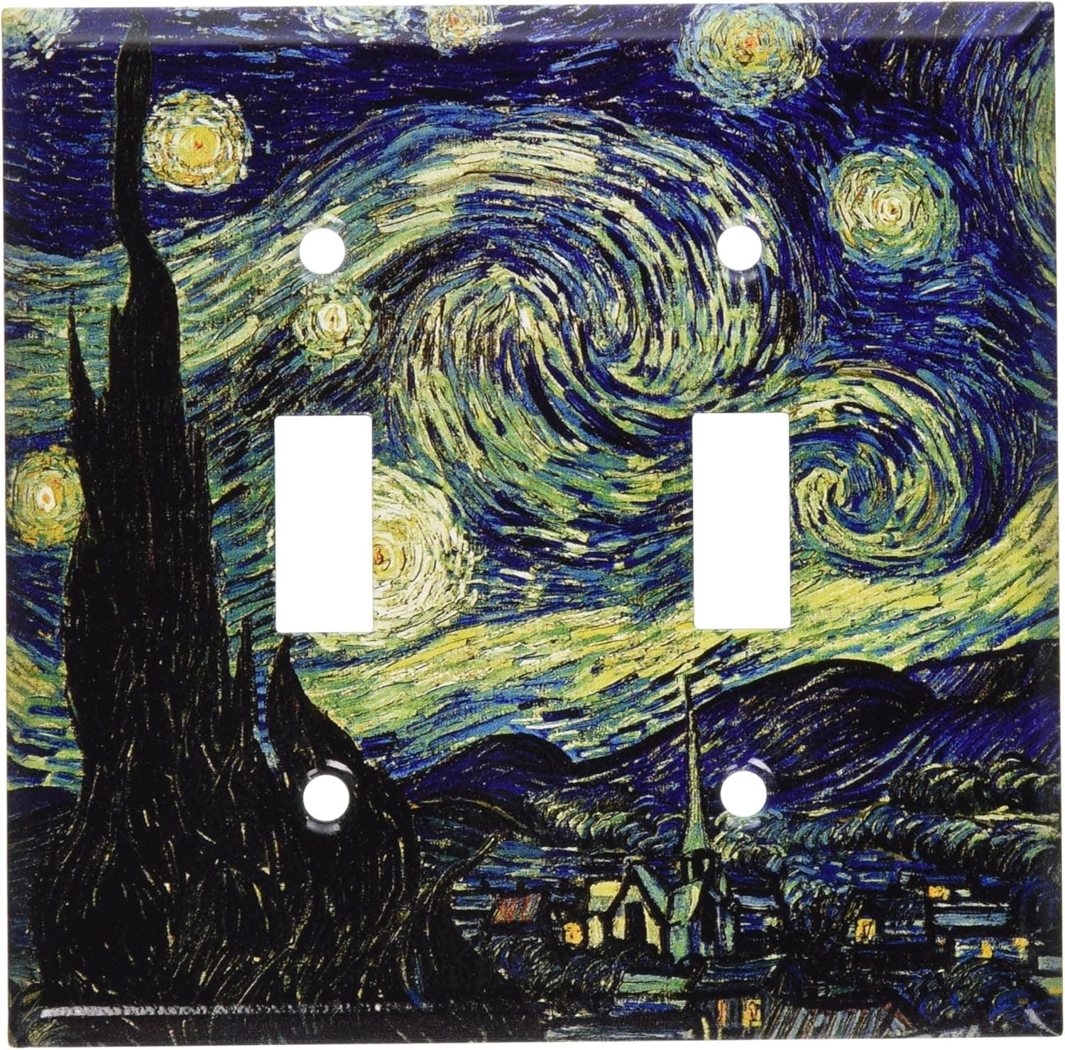 Art Plates - Van Gogh: Starry Night Switch Plate - Double Toggle