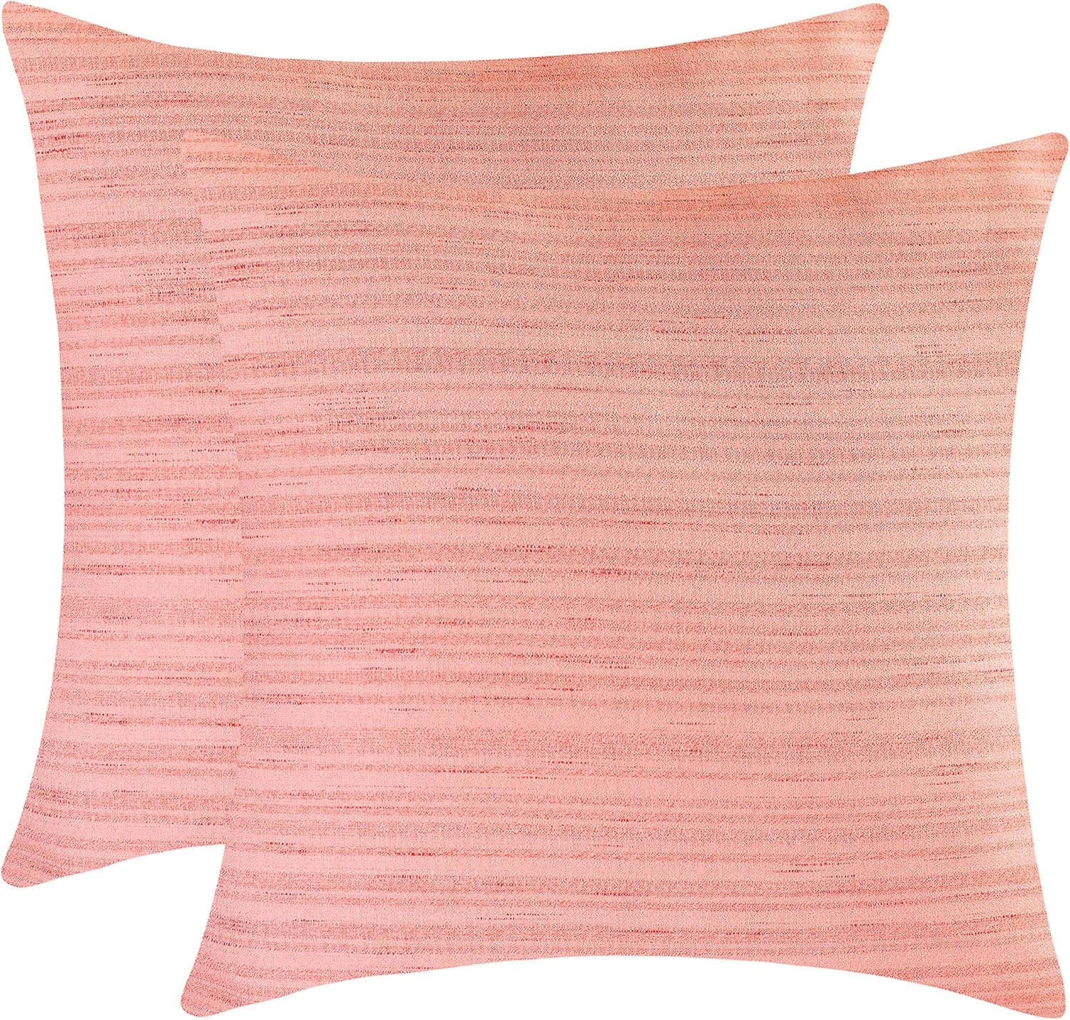 The White Petals Peach Blush Throw Pillow Cover - (16x16 inch) | Decorative, Washable Cushion Covers for Couch, Sofa, Bedroom, Living Room - Pack of 2