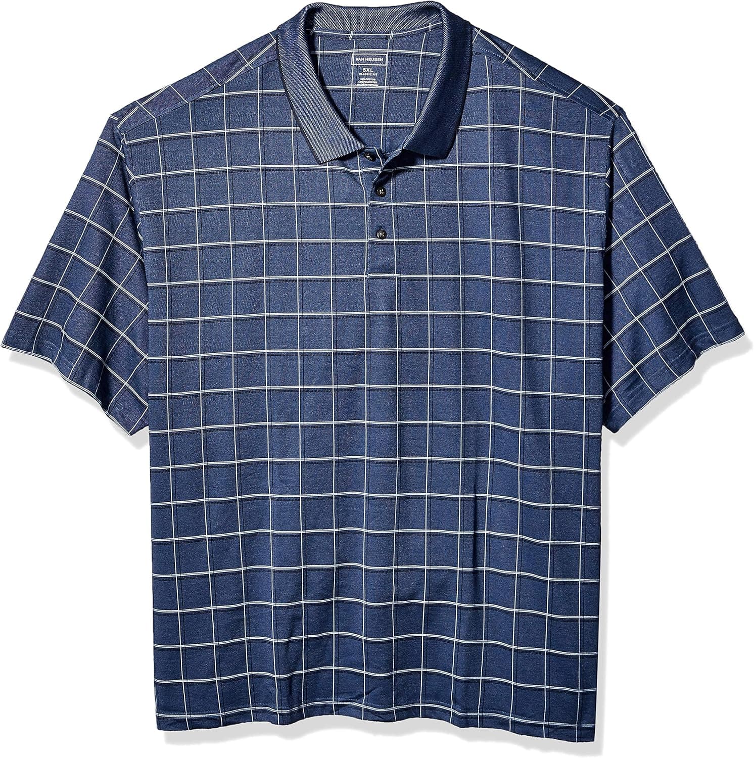 Van Heusen Men's Big & Tall Big and Tall Printed Windowpane Polo Shirt