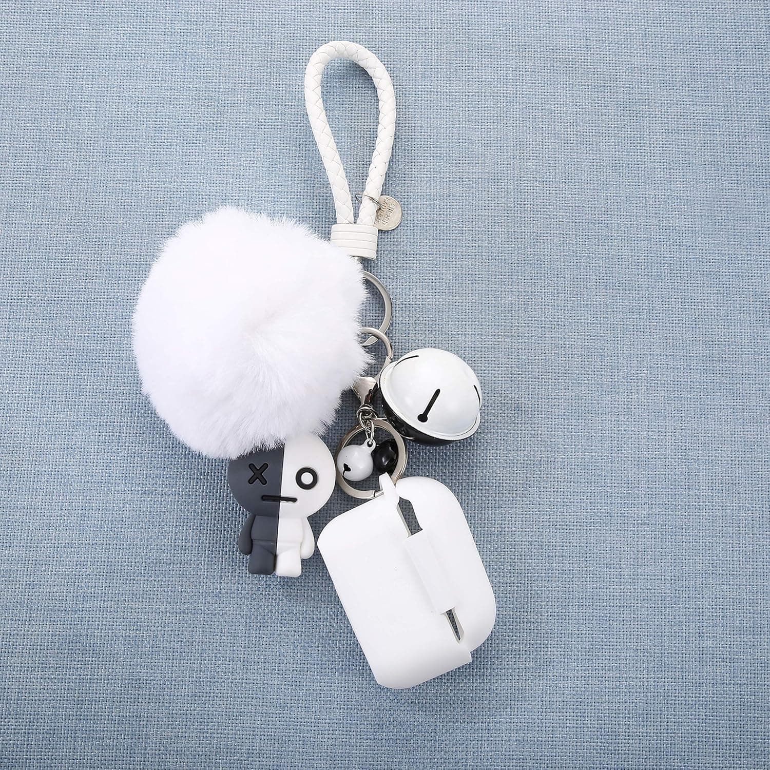 Bangtan Boys Airpod pro Case with Cute Fur Ball Keychain/Strap for Girls (PRO Army Gray)