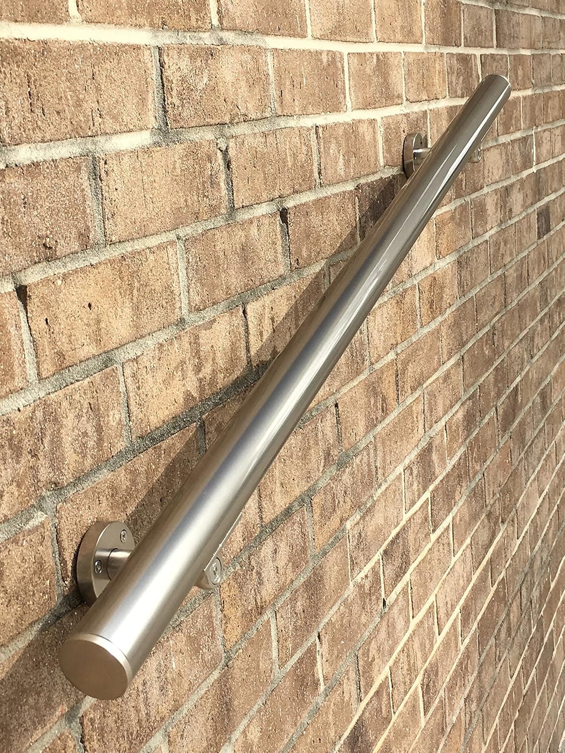 Anodized Handrail Aluminum Stairs Kit Stainless Steel Look 5 Ft and 1.6"diam