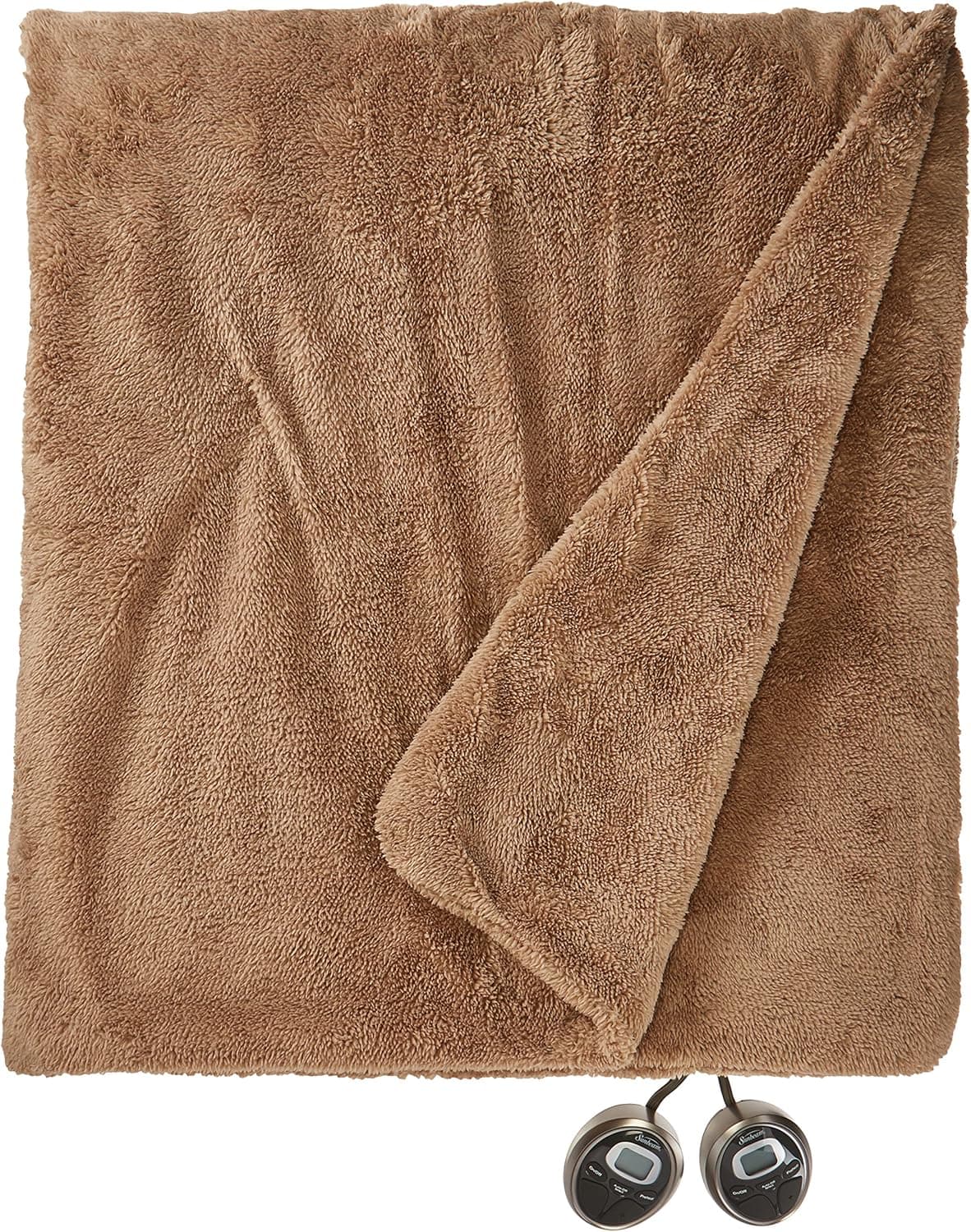 Sunbeam Heated Blanket | LoftTec, 10 Heat Settings, Mushroom, Queen - BRL9SQS-R772-16A44