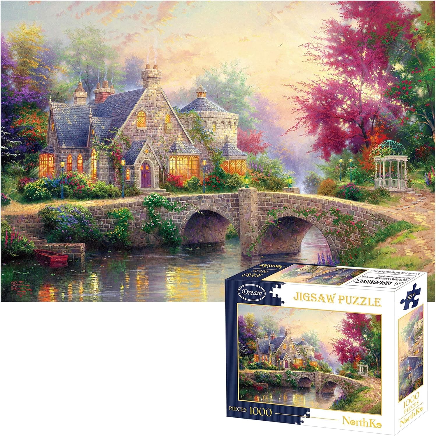 1000 Piece Puzzle for Adults, Jigsaw Puzzles for Adults 1000 Pieces and Up Difficult Challenging Puzzles Game for Family Toys Gift (Lamplight Manor)