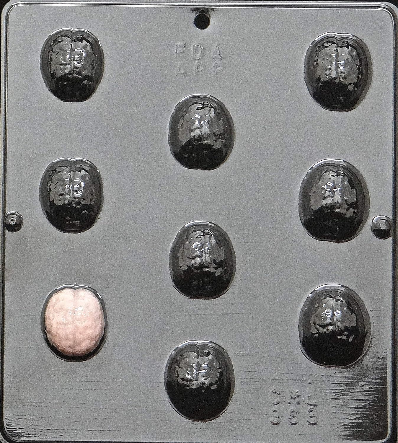 Bite Size Brain Chocolate Candy Mold 968 Halloween