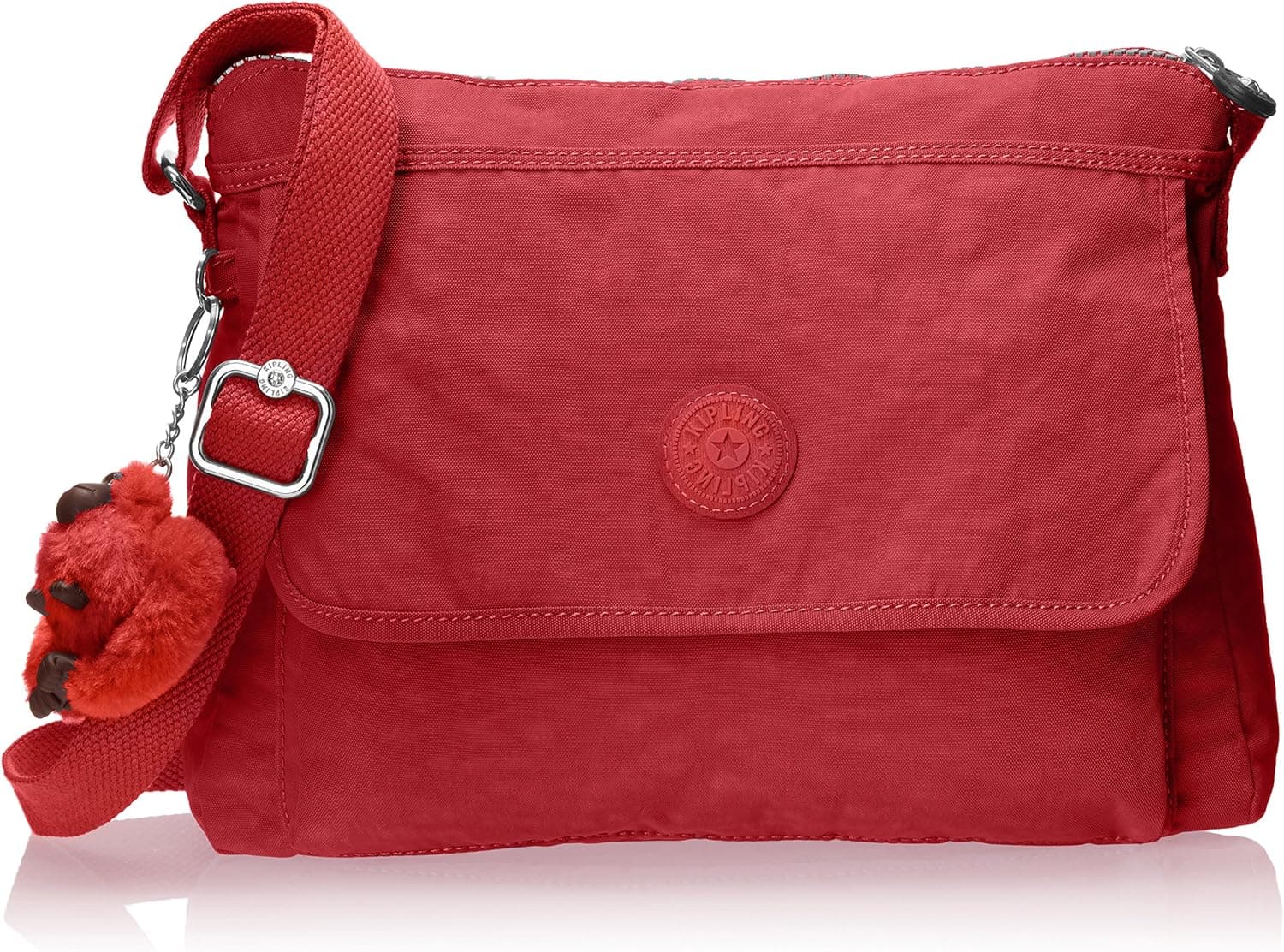 Kipling Women’s Aisling Crossbody, Lightweight Everyday Purse, Nylon Shoulder Bag, Papaya