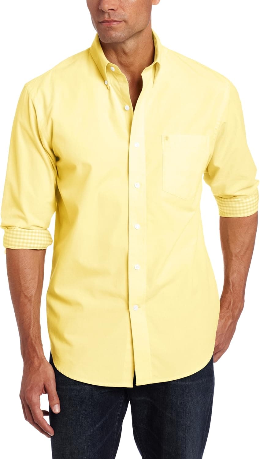 IZOD Men's Long Sleeve End On End Essential Woven Shirt